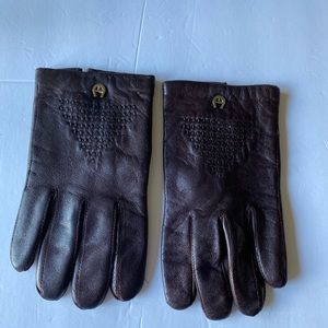 Etienne Aigner - VTG Italian burgundy soft leather gloves with acrylic lining…